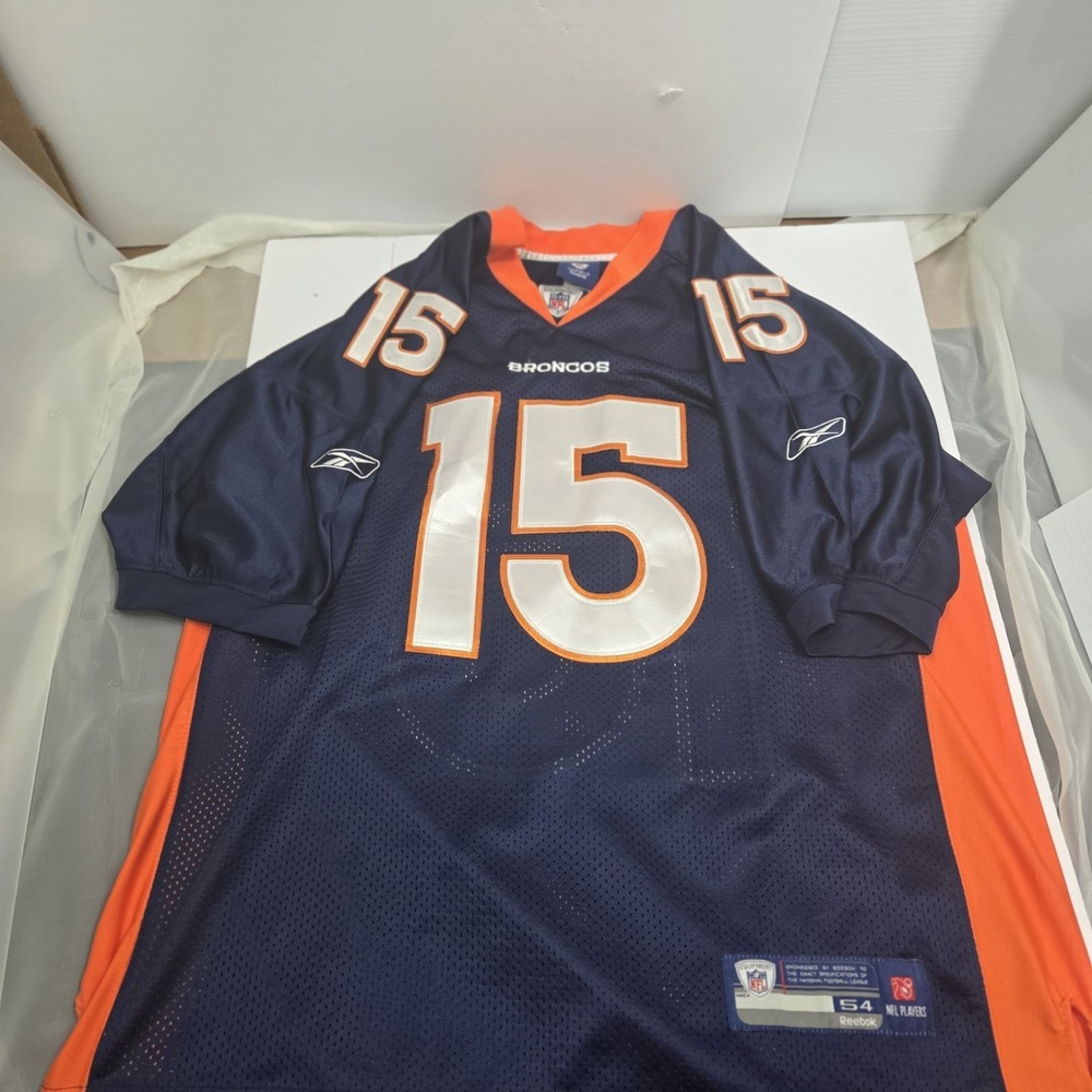 Reebok On Field Authentic Denver Broncos Tim Tebow #15 Jersey Navy Stitched Size